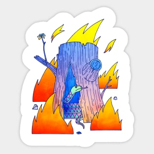 Snake in a Fire Sticker